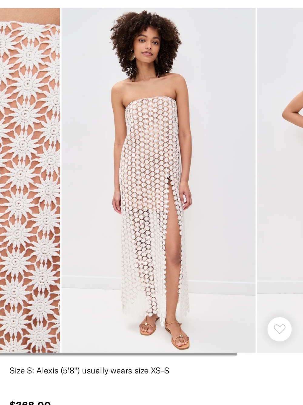 Sundress francette White Crochet Maxi Dress with Side Slit XL